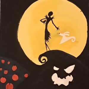 Nighmare Before Christmas Art Print Handpainted